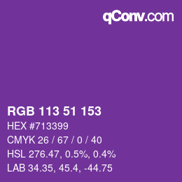 Farbcode: RGB 113 51 153 | qconv.com