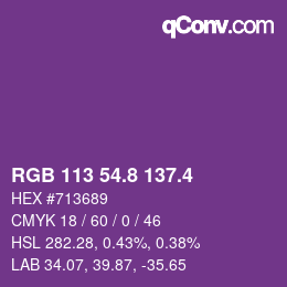 カラーコード: RGB 113 54.8 137.4 | qconv.com
