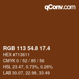 カラーコード: RGB 113 54.8 17.4 | qconv.com