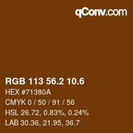 カラーコード: RGB 113 56.2 10.6 | qconv.com
