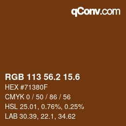 カラーコード: RGB 113 56.2 15.6 | qconv.com
