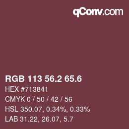 カラーコード: RGB 113 56.2 65.6 | qconv.com