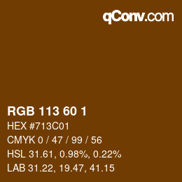 カラーコード: RGB 113 60 1 | qconv.com