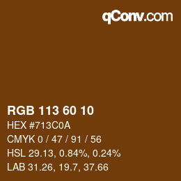 颜色代码: RGB 113 60 10 | qconv.com