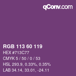 カラーコード: RGB 113 60 119 | qconv.com