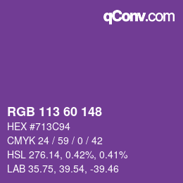 カラーコード: RGB 113 60 148 | qconv.com
