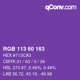 カラーコード: RGB 113 60 163 | qconv.com
