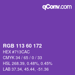 カラーコード: RGB 113 60 172 | qconv.com