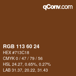 カラーコード: RGB 113 60 24 | qconv.com