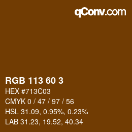 Color code: RGB 113 60 3 | qconv.com