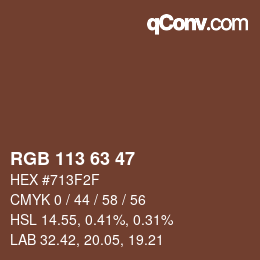 Farbcode: RGB 113 63 47 | qconv.com