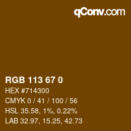 Farbcode: RGB 113 67 0 | qconv.com