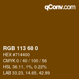 カラーコード: RGB 113 68 0 | qconv.com