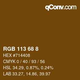 カラーコード: RGB 113 68 8 | qconv.com