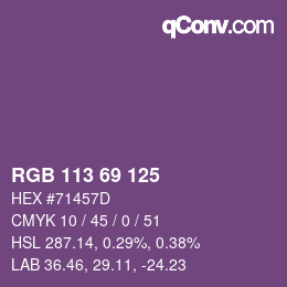 Código de color: RGB 113 69 125 | qconv.com