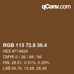 カラーコード: RGB 113 72.8 36.4 | qconv.com