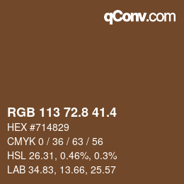 カラーコード: RGB 113 72.8 41.4 | qconv.com