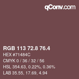 カラーコード: RGB 113 72.8 76.4 | qconv.com