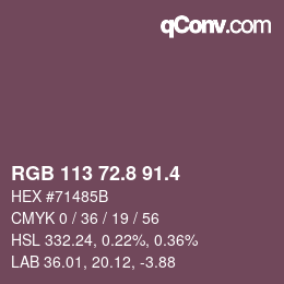 カラーコード: RGB 113 72.8 91.4 | qconv.com