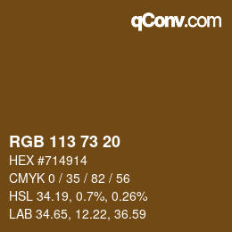 カラーコード: RGB 113 73 20 | qconv.com