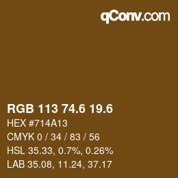 カラーコード: RGB 113 74.6 19.6 | qconv.com