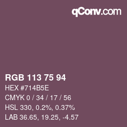 カラーコード: RGB 113 75 94 | qconv.com