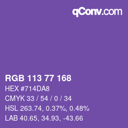 カラーコード: RGB 113 77 168 | qconv.com