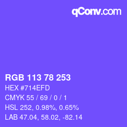 Color code: RGB 113 78 253 | qconv.com