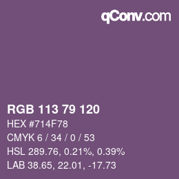 カラーコード: RGB 113 79 120 | qconv.com