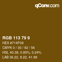 カラーコード: RGB 113 79 9 | qconv.com