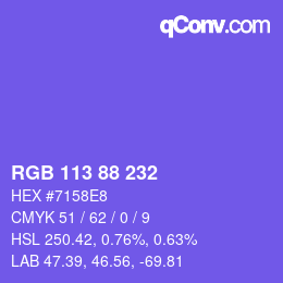 Color code: RGB 113 88 232 | qconv.com