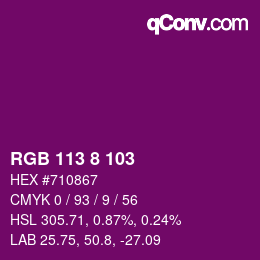 Color code: RGB 113 8 103 | qconv.com