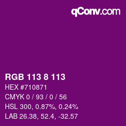 Color code: RGB 113 8 113 | qconv.com