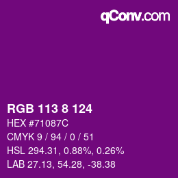 Color code: RGB 113 8 124 | qconv.com