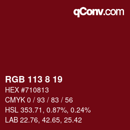 Color code: RGB 113 8 19 | qconv.com