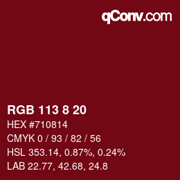 Color code: RGB 113 8 20 | qconv.com