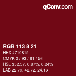 Color code: RGB 113 8 21 | qconv.com