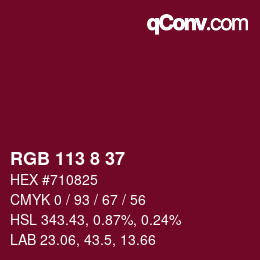 Color code: RGB 113 8 37 | qconv.com