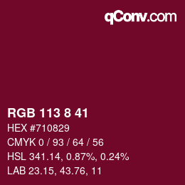 カラーコード: RGB 113 8 41 | qconv.com