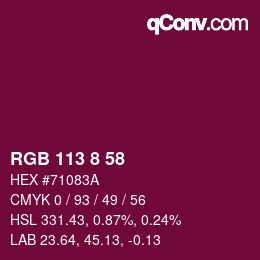 Color code: RGB 113 8 58 | qconv.com