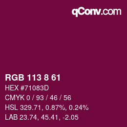 Color code: RGB 113 8 61 | qconv.com