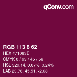 Color code: RGB 113 8 62 | qconv.com
