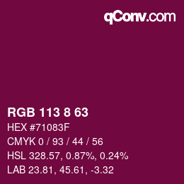 Color code: RGB 113 8 63 | qconv.com