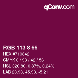 Color code: RGB 113 8 66 | qconv.com