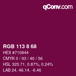 Farbcode: RGB 113 8 68 | qconv.com