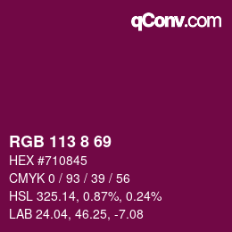 カラーコード: RGB 113 8 69 | qconv.com