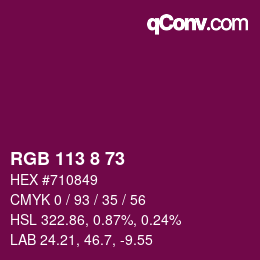 カラーコード: RGB 113 8 73 | qconv.com