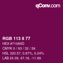 カラーコード: RGB 113 8 77 | qconv.com