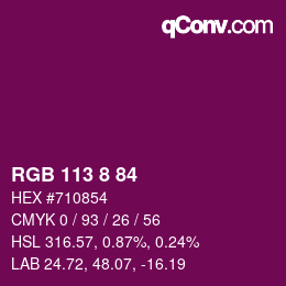 カラーコード: RGB 113 8 84 | qconv.com