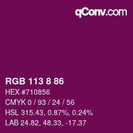 Color code: RGB 113 8 86 | qconv.com